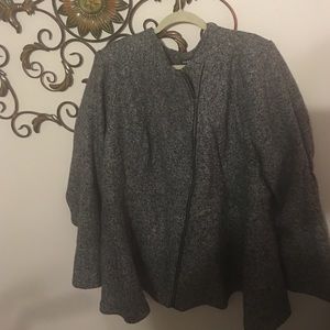 Torrid wool asymmetrical peplum jacket