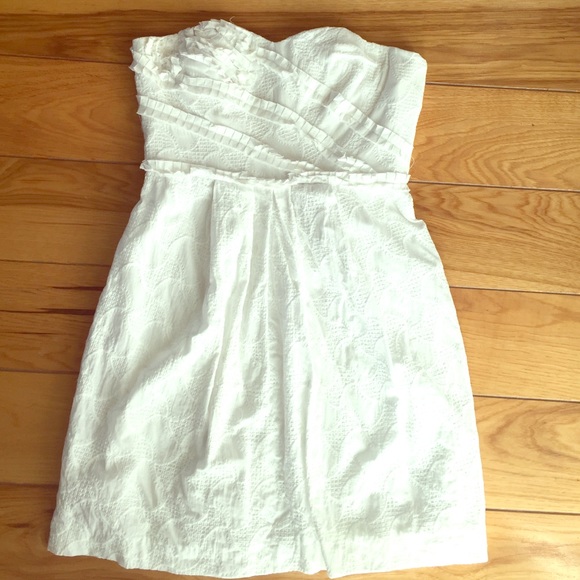 Strapless white dress