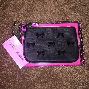 Betsey Johnson black wristlet!