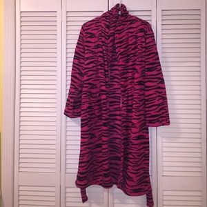 Zebra print robe
