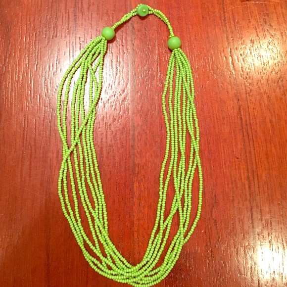 Lime green layered necklace