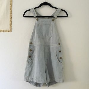 American Apparel light denim overalls