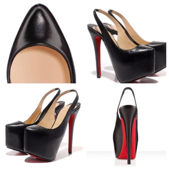 Christian Louboutin Slingback Black Platform - Picture 2 of 4