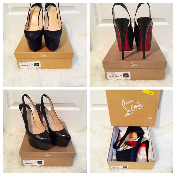 Christian Louboutin Slingback Black Platform - Picture 3 of 4