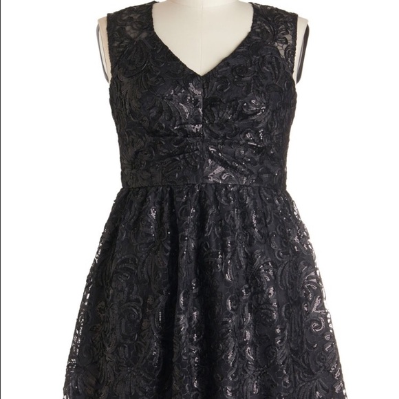 Black Sequin Cocktail Dress - Picture 4 of 4