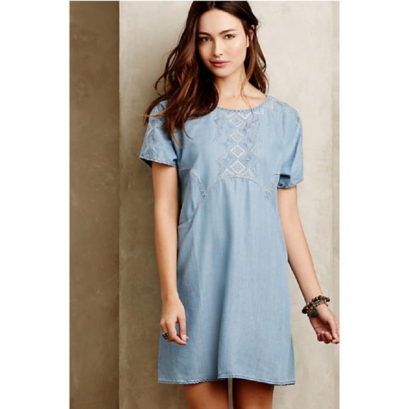 Anthropologie Dresses & Skirts - 🎉 HP!🎉 White Sands Chambray Tunic Dress