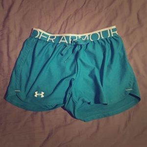 Teal under armor shorts!
