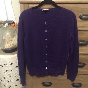 *SOLD* LOFT Purple Cardigan with Jewel Buttons