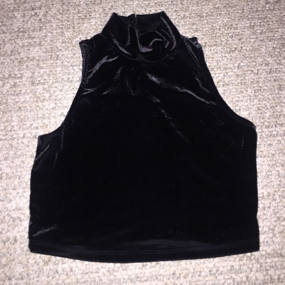 Velvet turtleneck crop top!