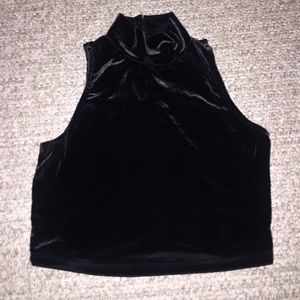 Velvet turtleneck crop top!