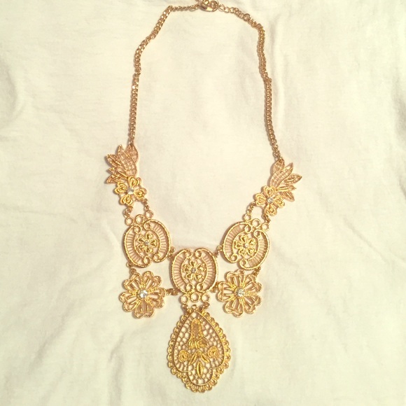 Gold statement necklace