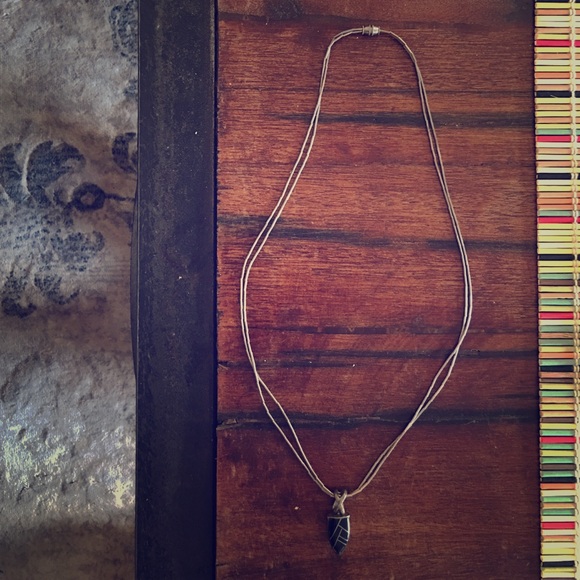 Sterling silver necklace with onyx.