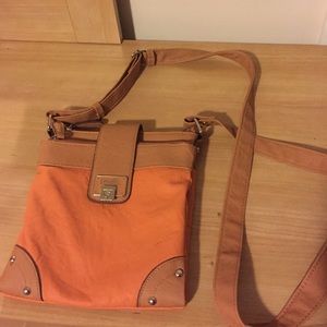 Orange and Tan Mini Purse