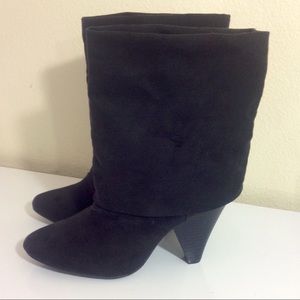 Black Faux Suede Booties NWOT