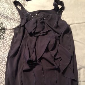 Dress sequin and banded bottom tank