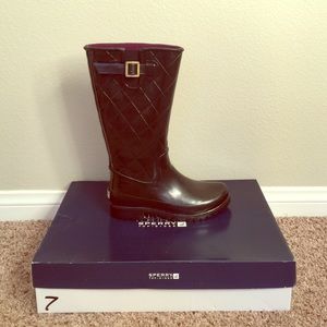 NWT Black Sperry Quilted Pelican Rain Boots-7