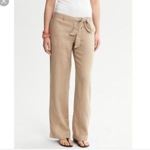 Banana Republic wide leg belted linen pants