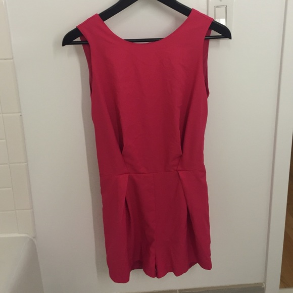 Backless Hot Pink Romper