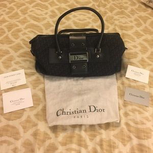 Authentic Christian Dior black canvass purse