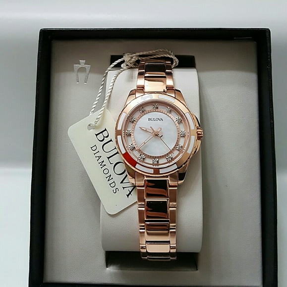 Band NWT Bulova diamond Rose watch main image 6