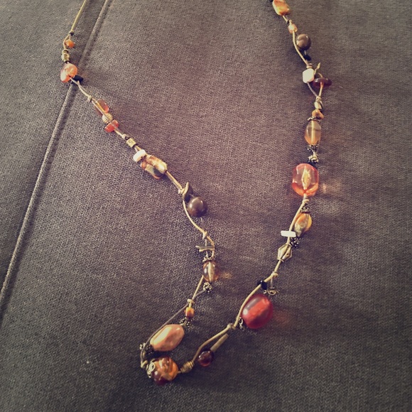 Unique long necklace, looks like real rocks