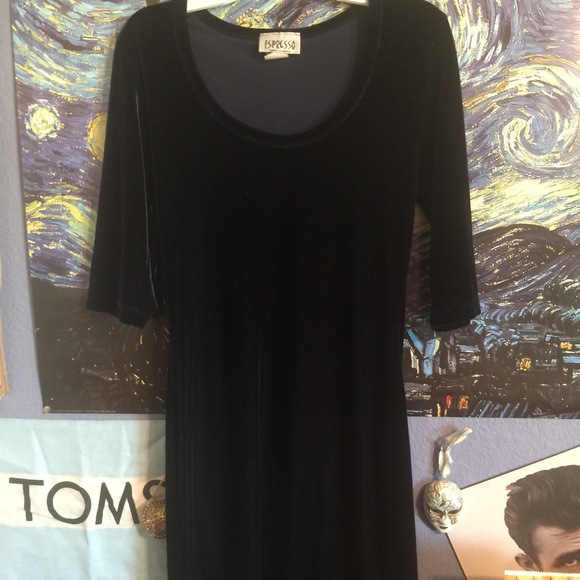 Vintage blue velvet dress