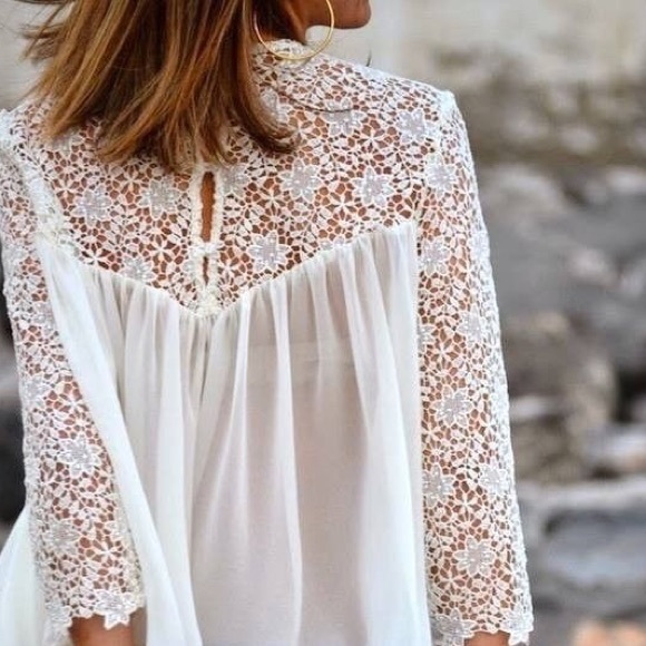 Zara Lace Blouse S - Picture 1 of 3