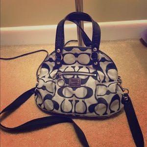 Coach Poppy Signature Metallic Shoulder Hand Bag