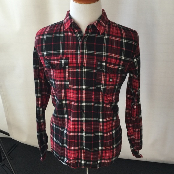 Men Black & Red Long-Sleeved Flanel Shirt