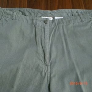 sage green white stag capris