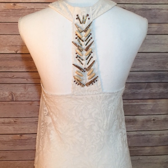 Free People Tops - Free People lace beaded tank