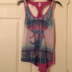 Sleeveless Elephant Graphic Tank Top