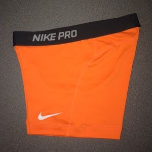 Nike Pro Shorts. Neon Orange. Medium.
