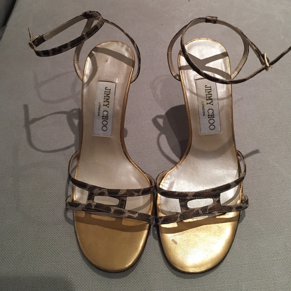 Jimmy Choo leopard ankle strap heels - Picture 1 of 3