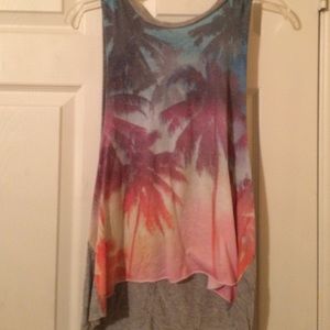 Sleeveless Palm Tree Graphic Tank Top