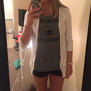 White 3/4 length cardigan