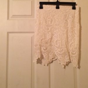 White Crochet Mini Skirt