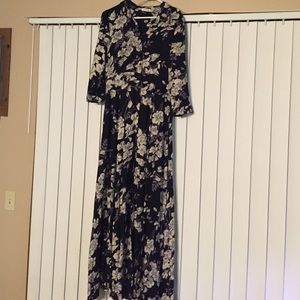 Navy floral maxi dress