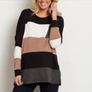 Maternity color block top