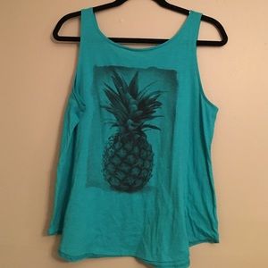 Turquoise pineapple American Eagle tank