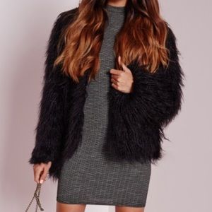 Mock neck grey rubbed mini dress