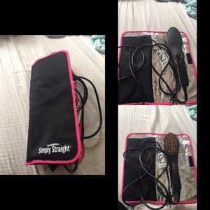Hair straightener brush