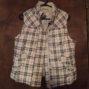 Aeropostale Vest Plaid Sz M