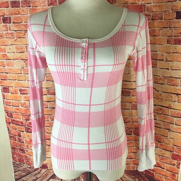 Wildfox Other - WildFox Intimates pink white pajama top size XS