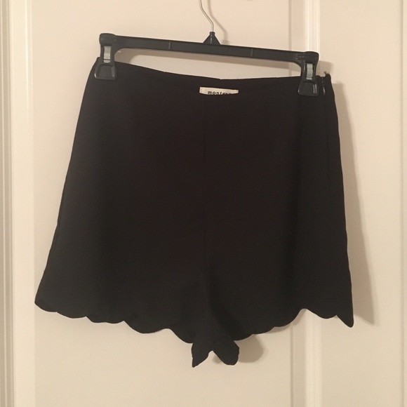 Black scalloped shorts