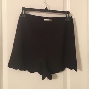 Black scalloped shorts