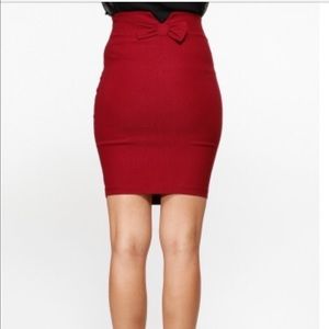 🎀Red pencil skirt with a bow 🎀