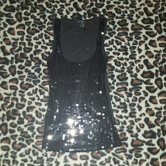Tops - Black Sequin Tank