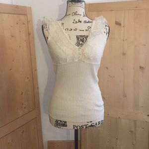 Cache' Ivory Dressy Tank Blouse