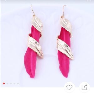 Long tassel pink earrings